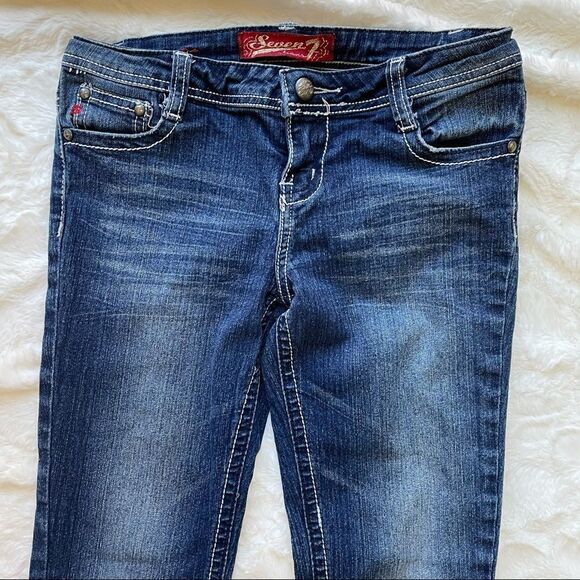 Seven7 Straight Leg Flap Pockets Denim Jeans - Girls 12 - Picture 2 of 9